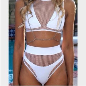 Minimale Animale “Jane” White Mesh Bikini Set